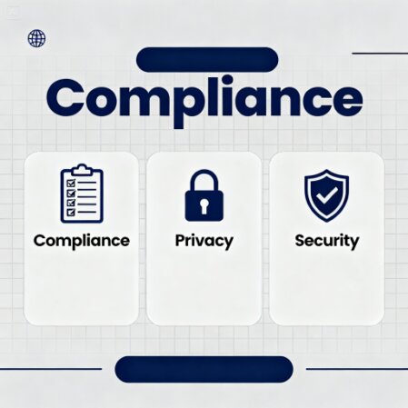 Security shield symbolizing privacy and compliance