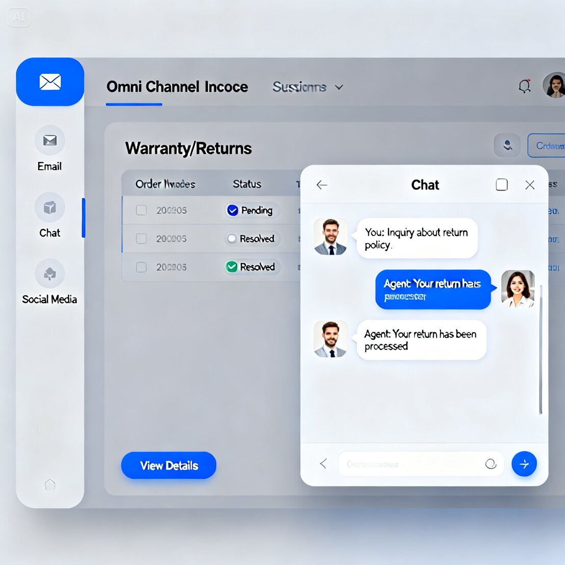 Customer support dashboard